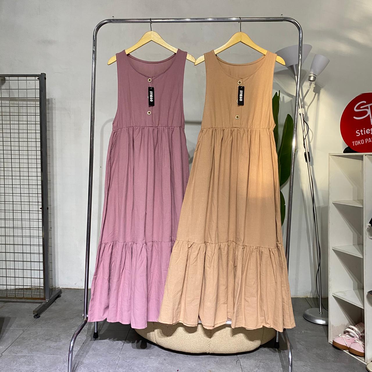 Dres wanita jumpsuit overal linen angle 03