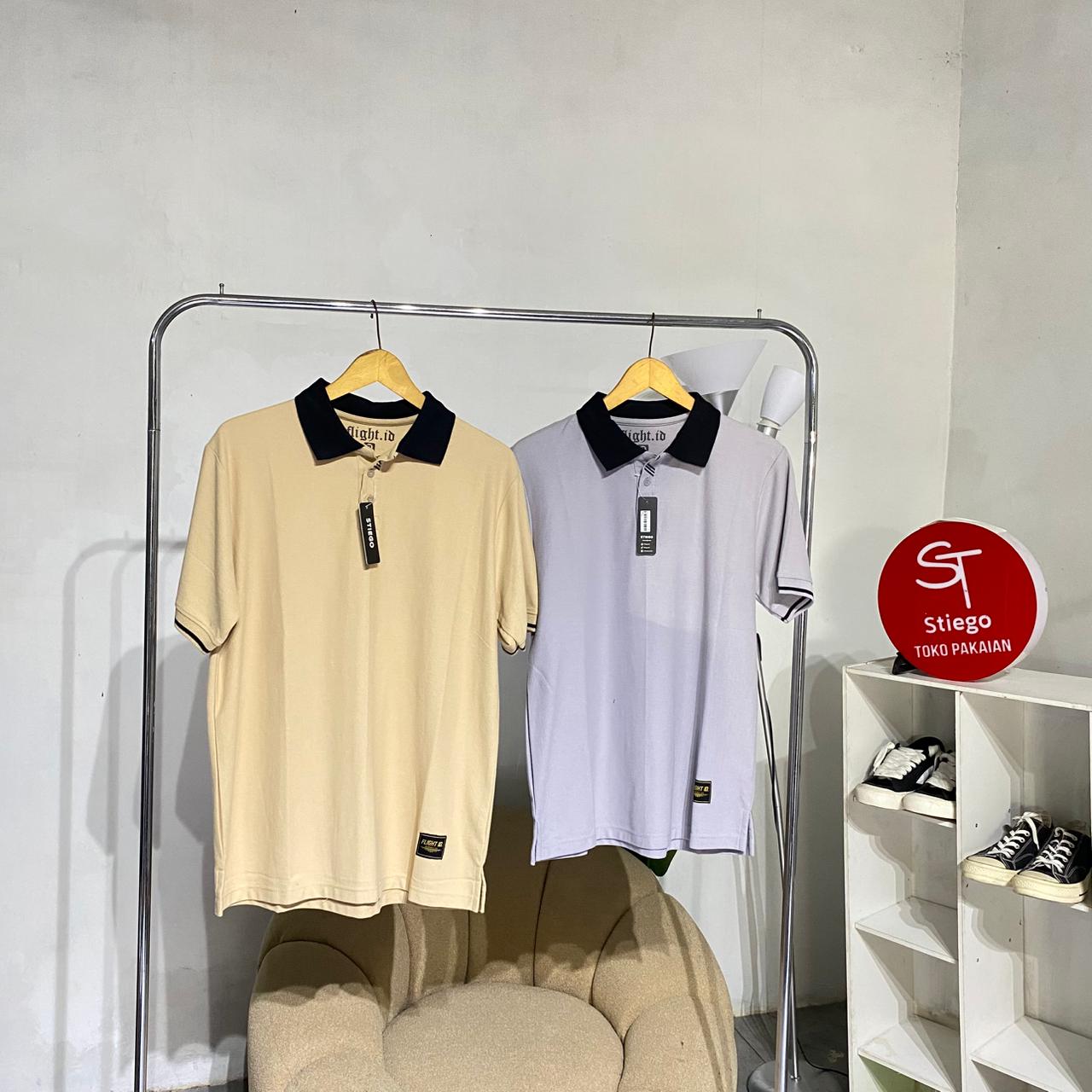 Atasan polo flight pria lengan pendek