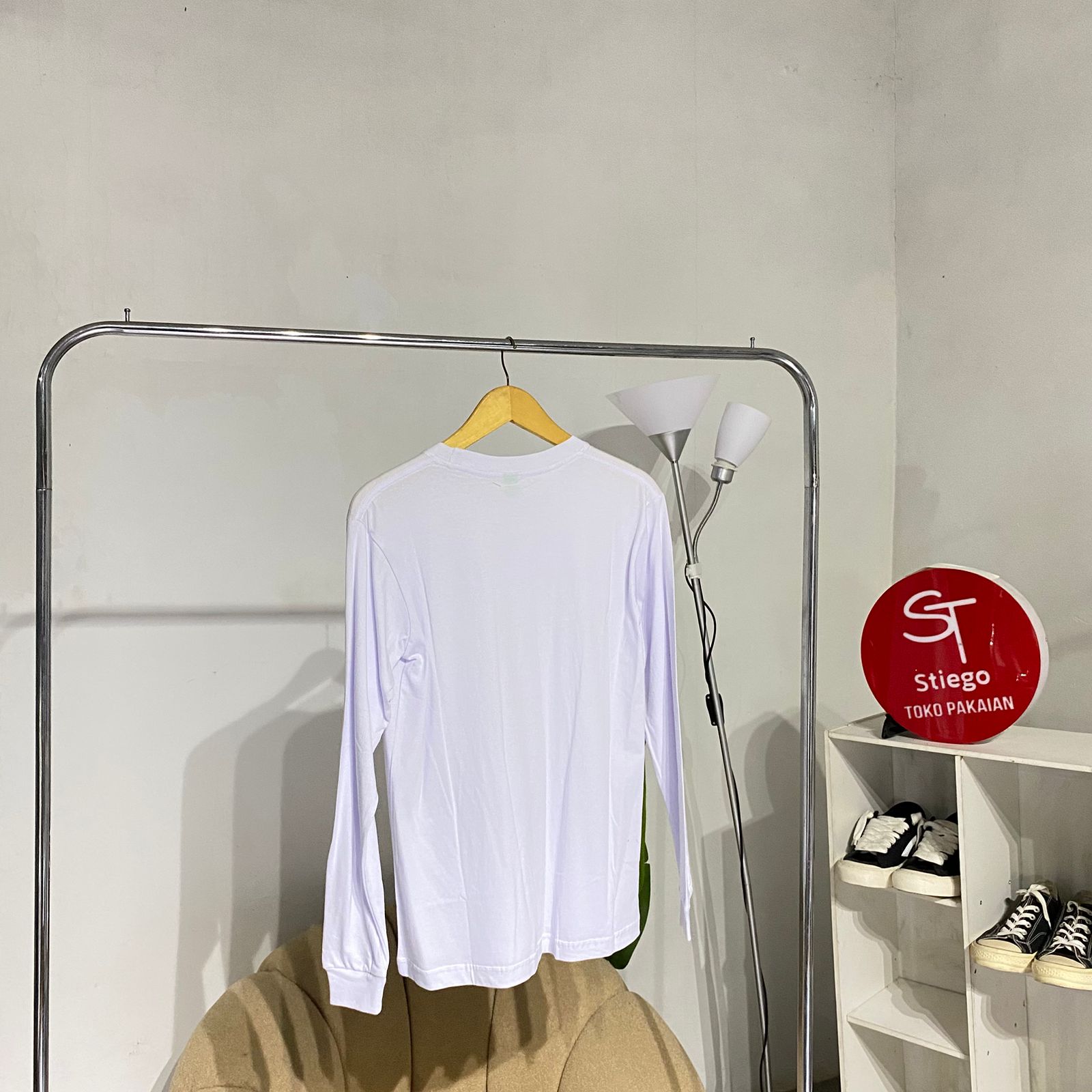 Kaos Polos Basic  lengan panjang rib wanita