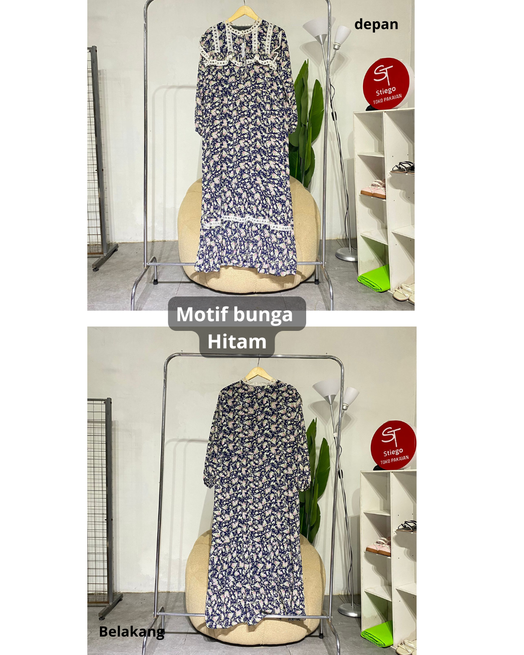 Gamis bunga wanita 1252