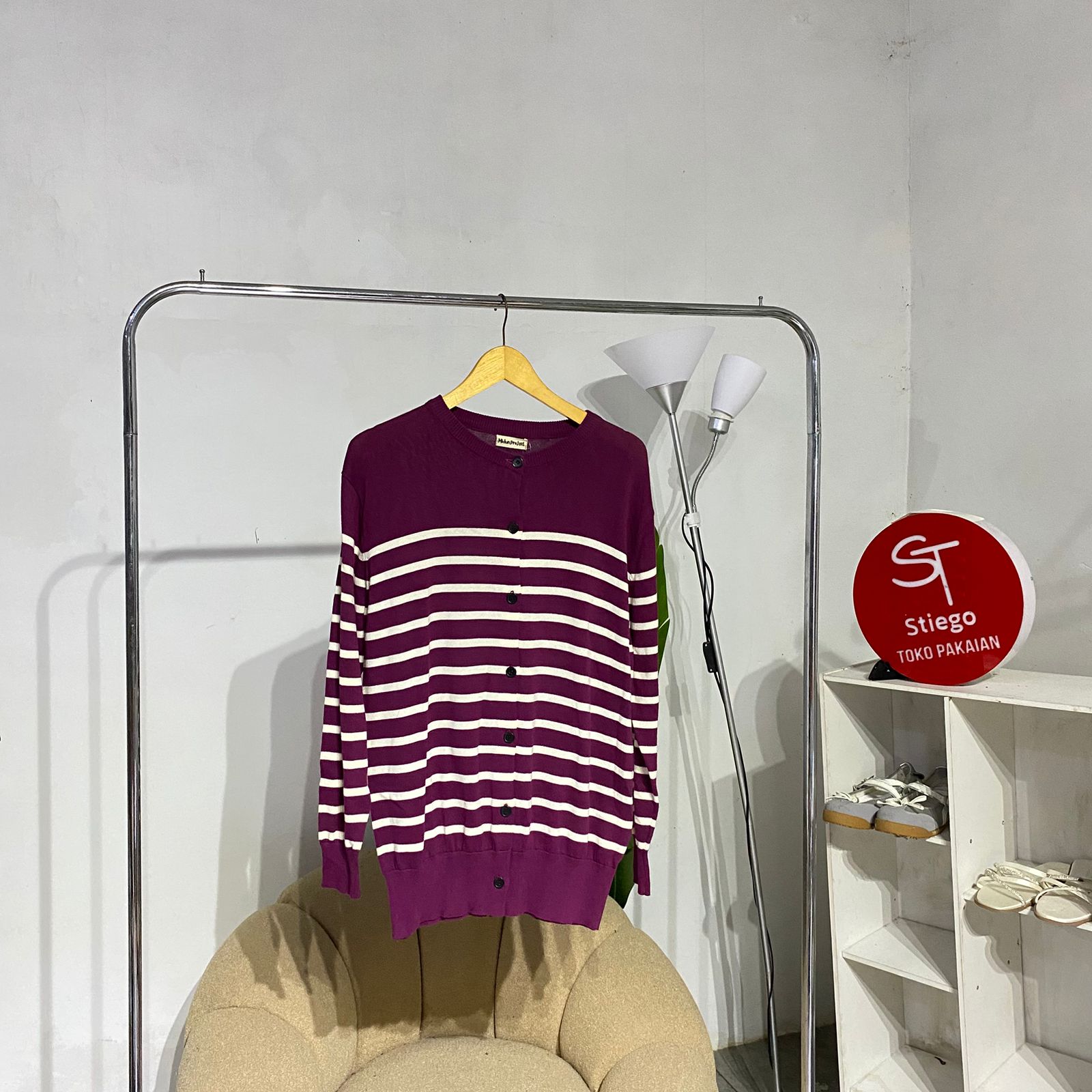 atasan manita knit cardigan salur 277.