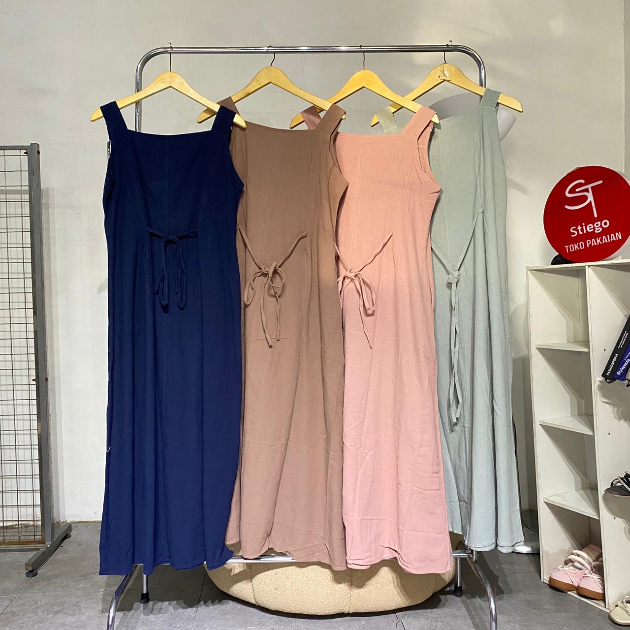 Dres wanita jumpsuit overal linen angle 01