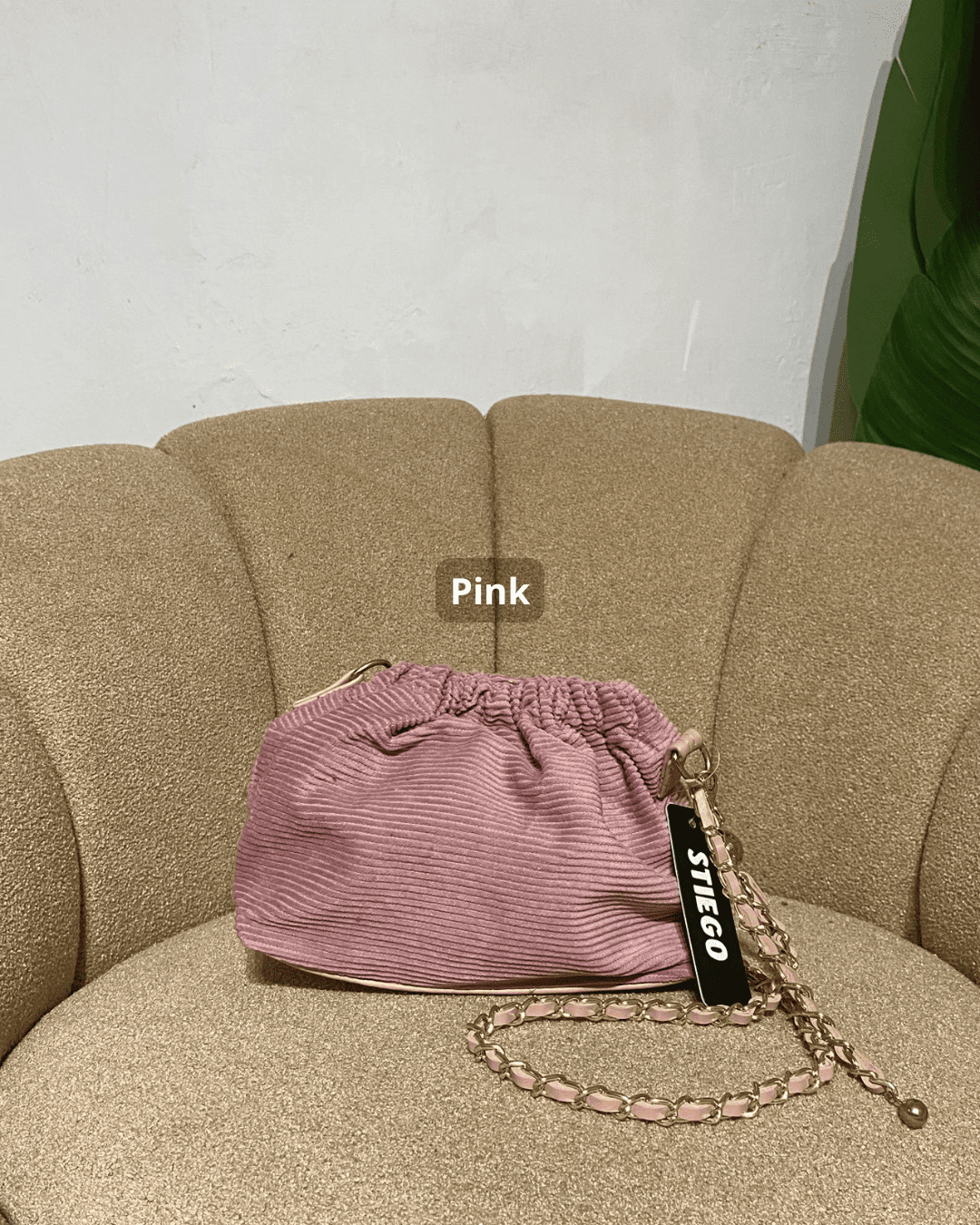 Tas slempang wanita motif Huang Corduroy