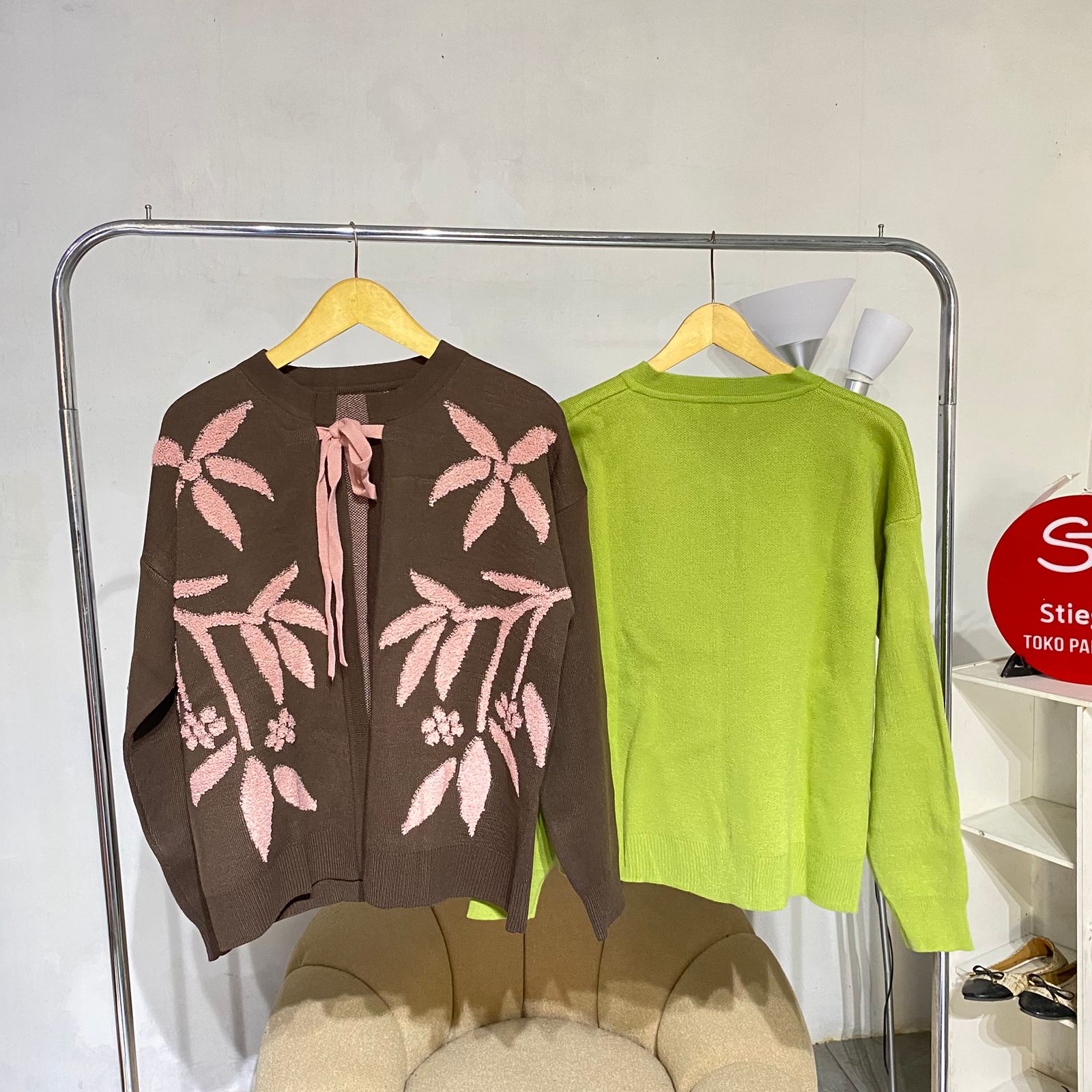 Atasan cadigan knit wanita livinka bunga (midun)
