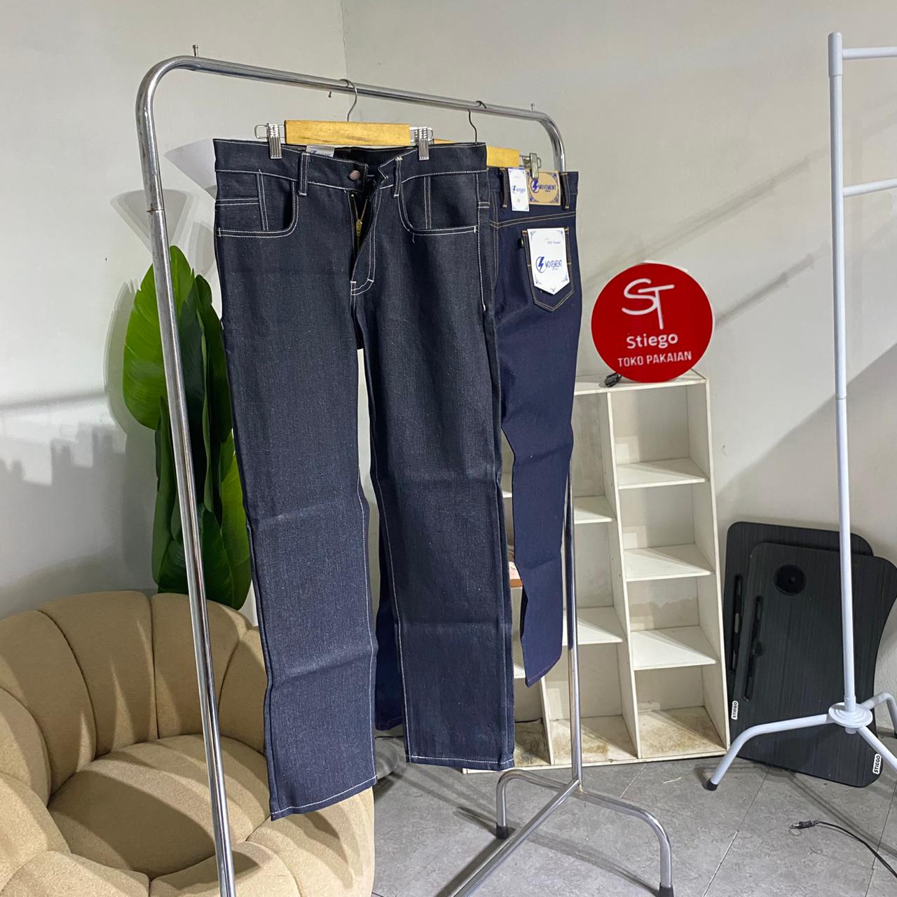 Celana pria denim raw denim selvedge 14oz  basic