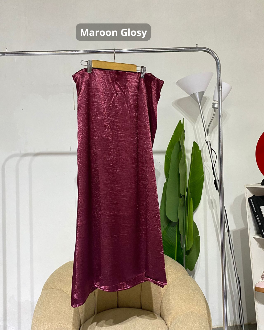 Rok wanita satin polos