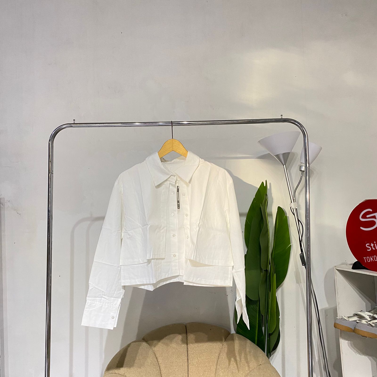 kemeja wanita polos  crop lvkb