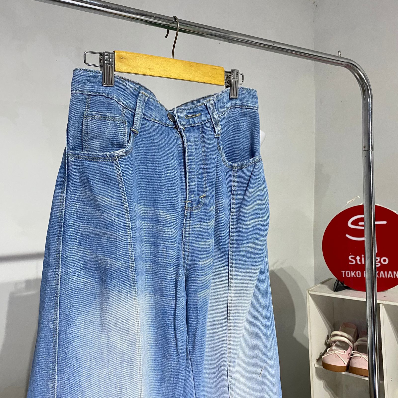 celana jeans ore wanita bone line blue