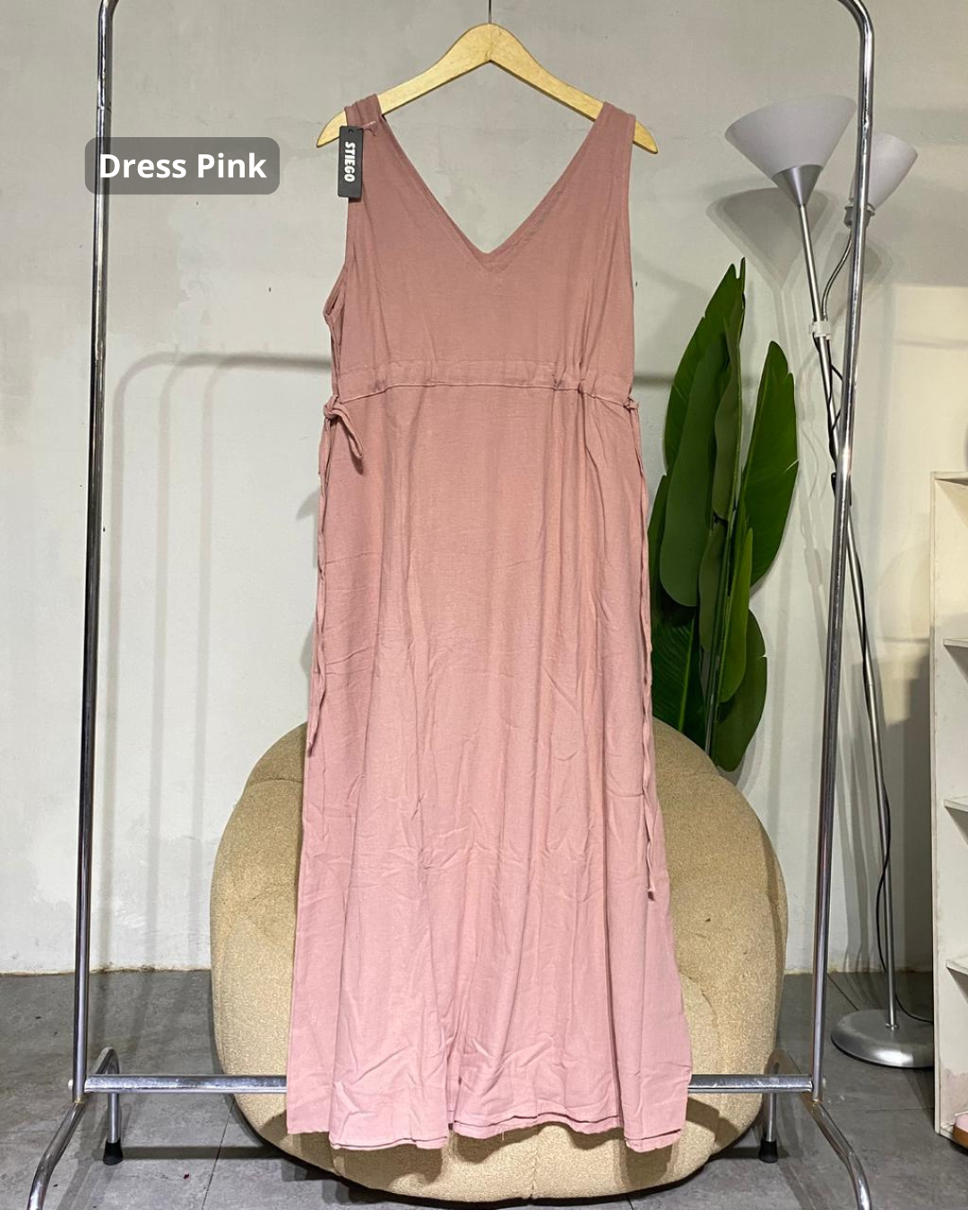 Dress wanita jumpsuit overal linen angle 08