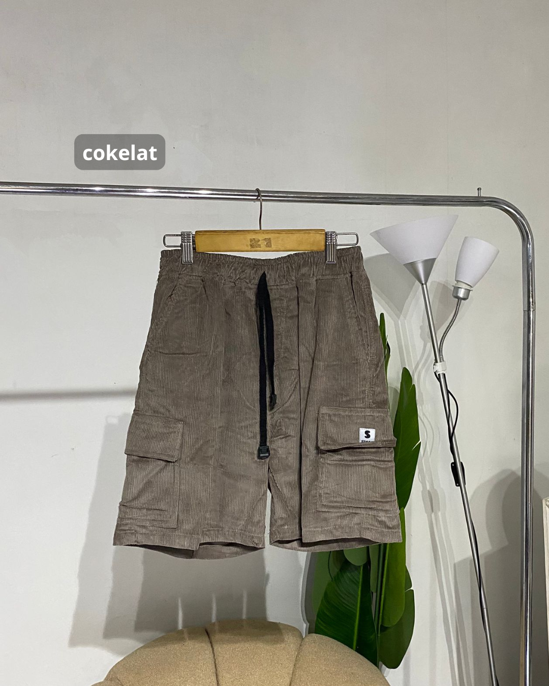 Stiego Celana Pendek Cargo Carduroy