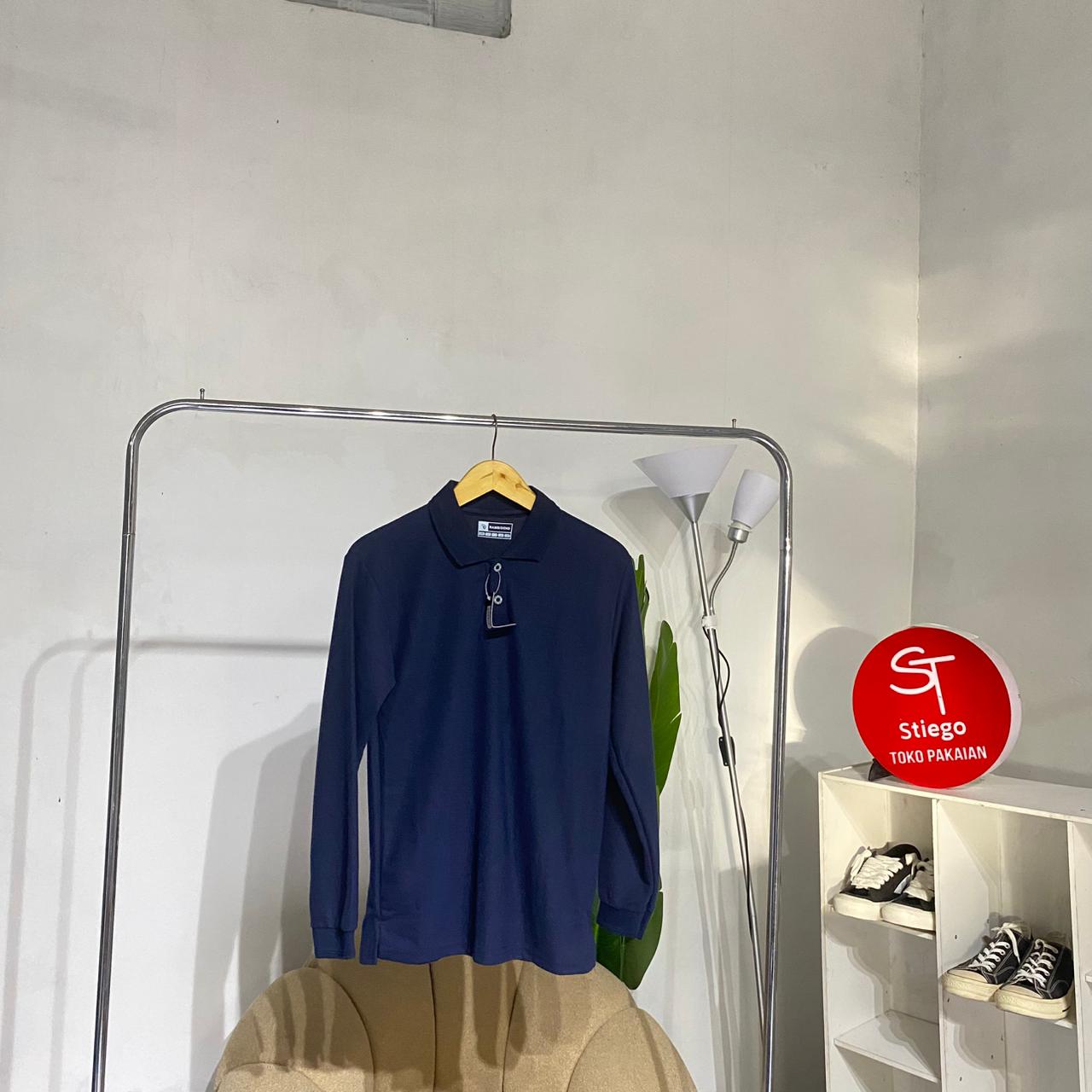 Atasan kaos polo rambidend  pria lengan panjang