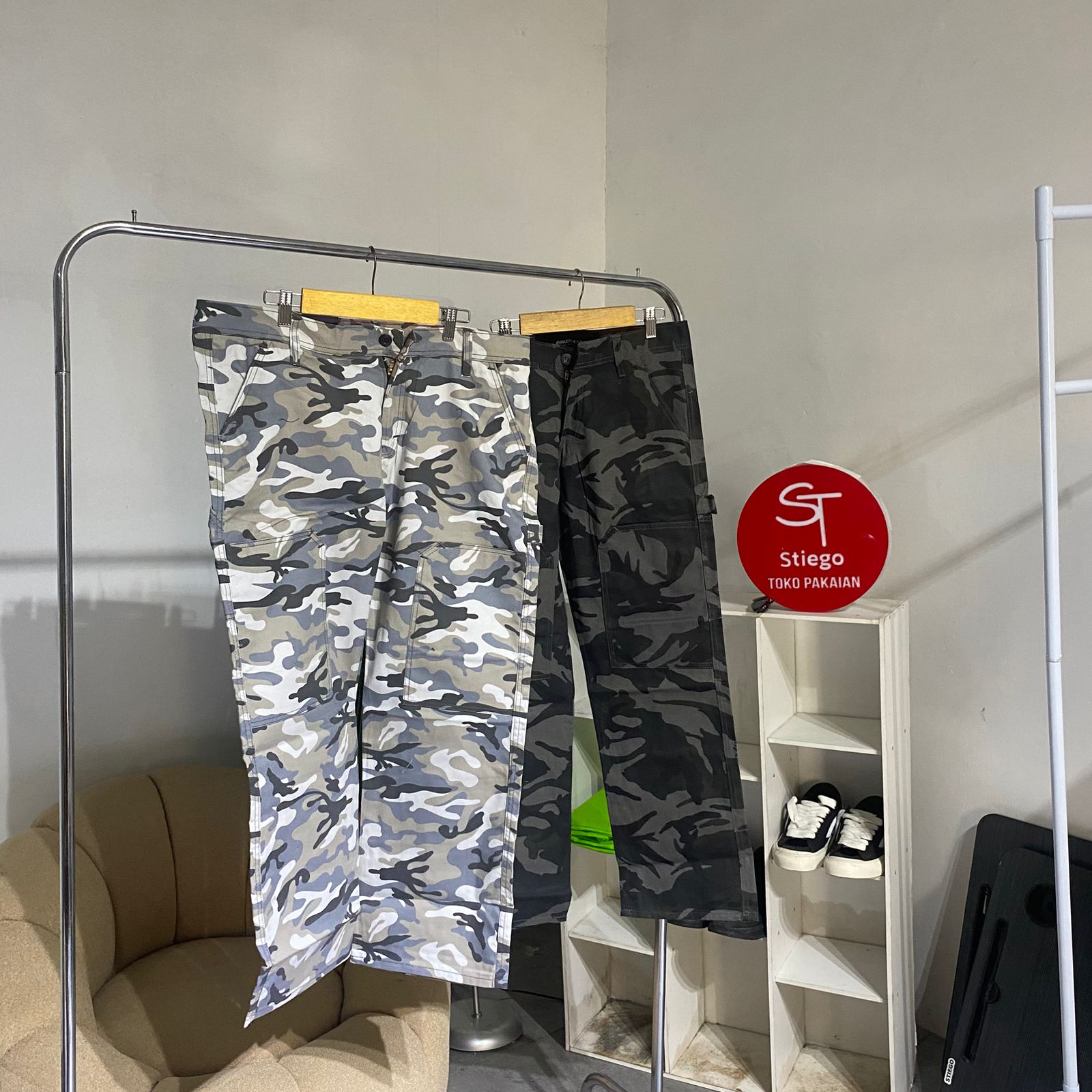 Celana pria loreng camo baggy