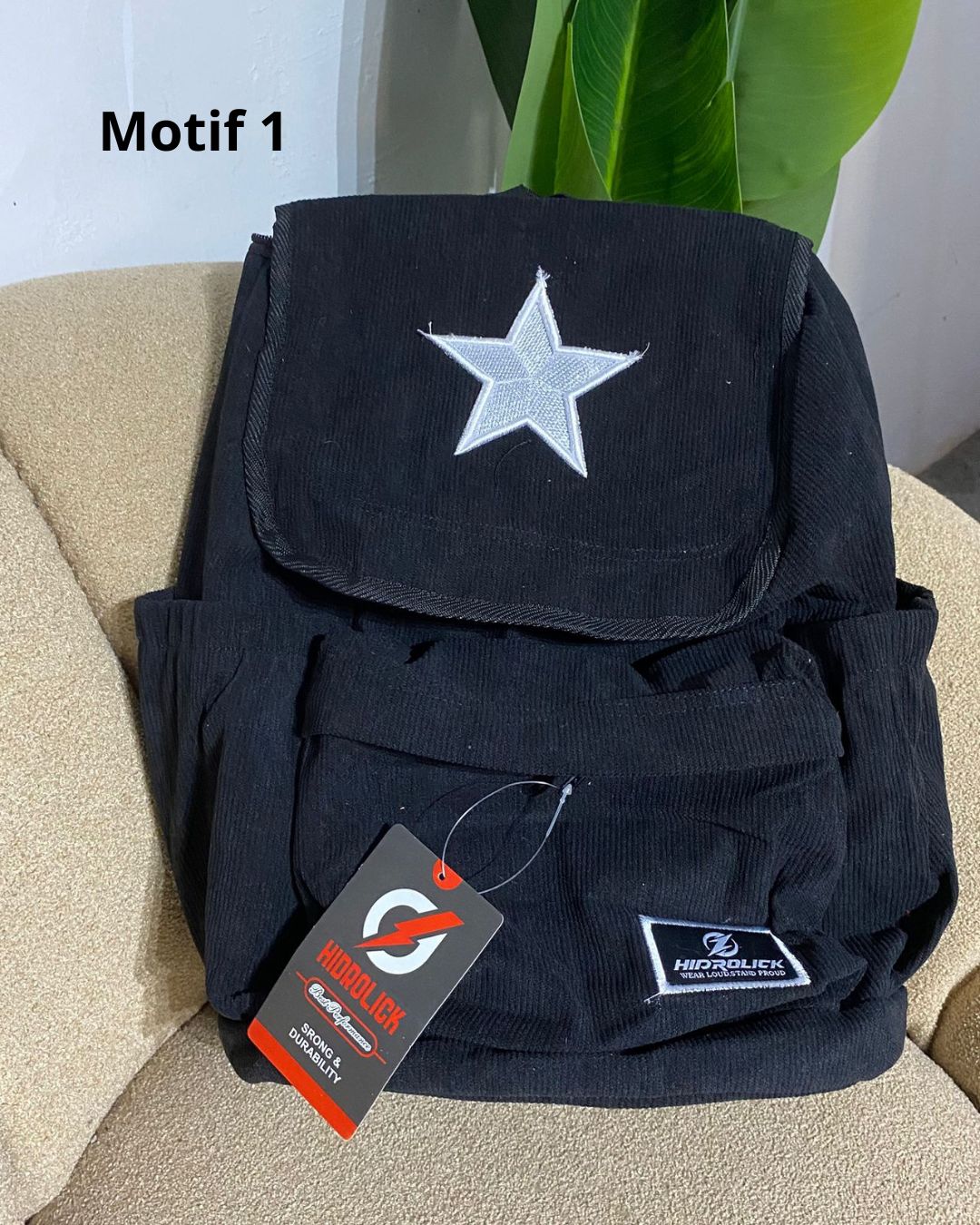 Tas ransel back pack  corduroy pria