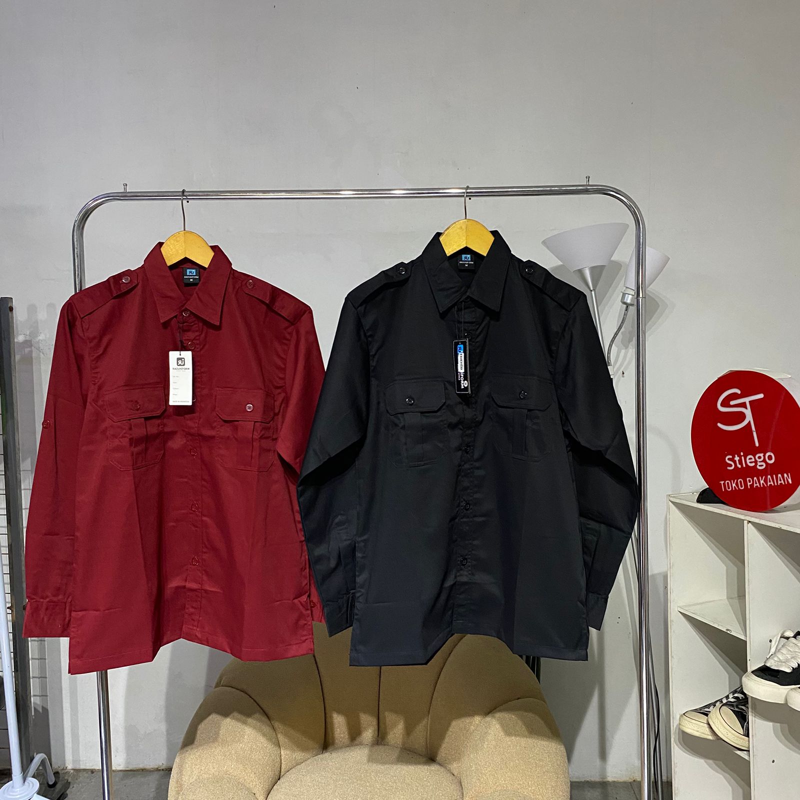 Kemeja  polos pdl pria lengan panjang  uniform