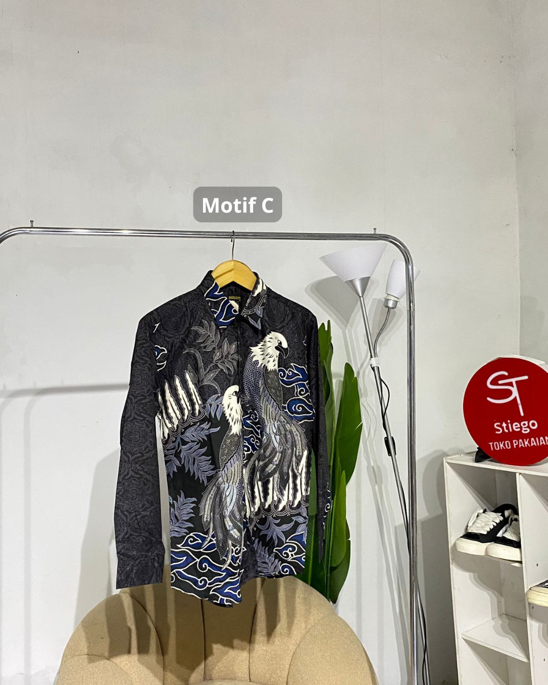 Kemeja batik lengan panjang pria  Water flow