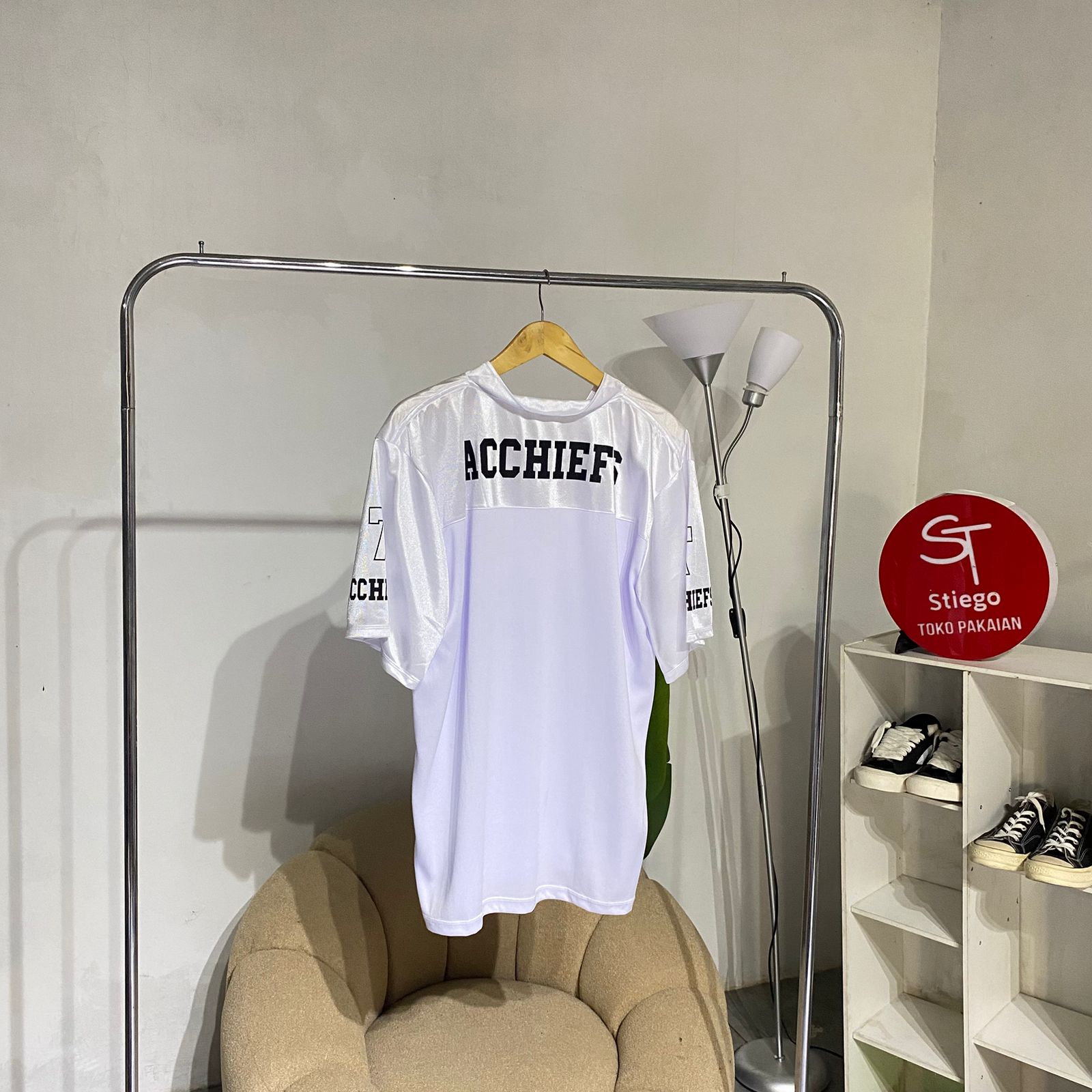 Atasan kaos jersey wanita no 7 oversize
