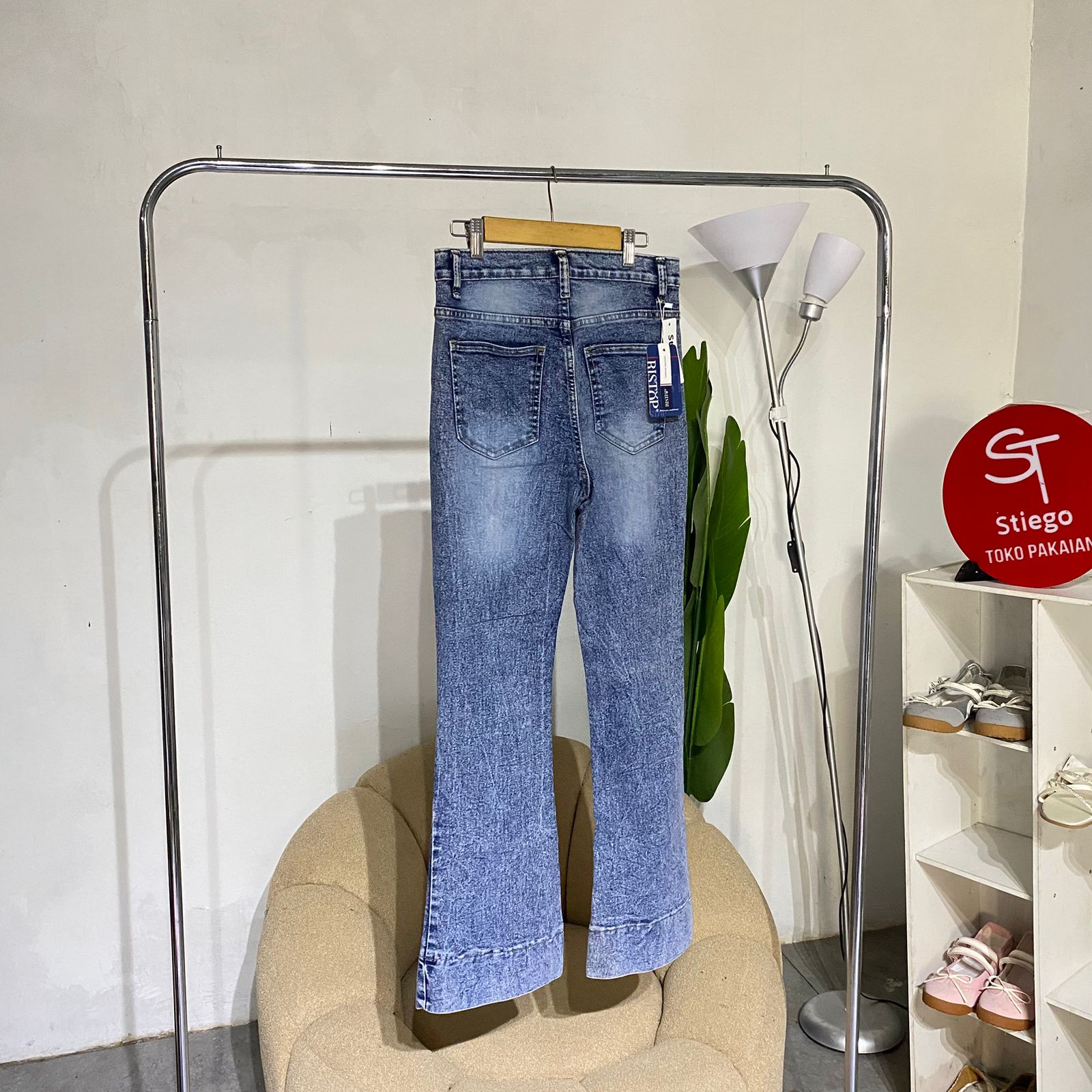 celana wanita jeans jenny cutbray work blue vintage