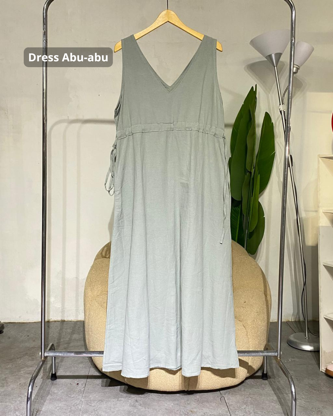 Dress wanita jumpsuit overal linen angle 08