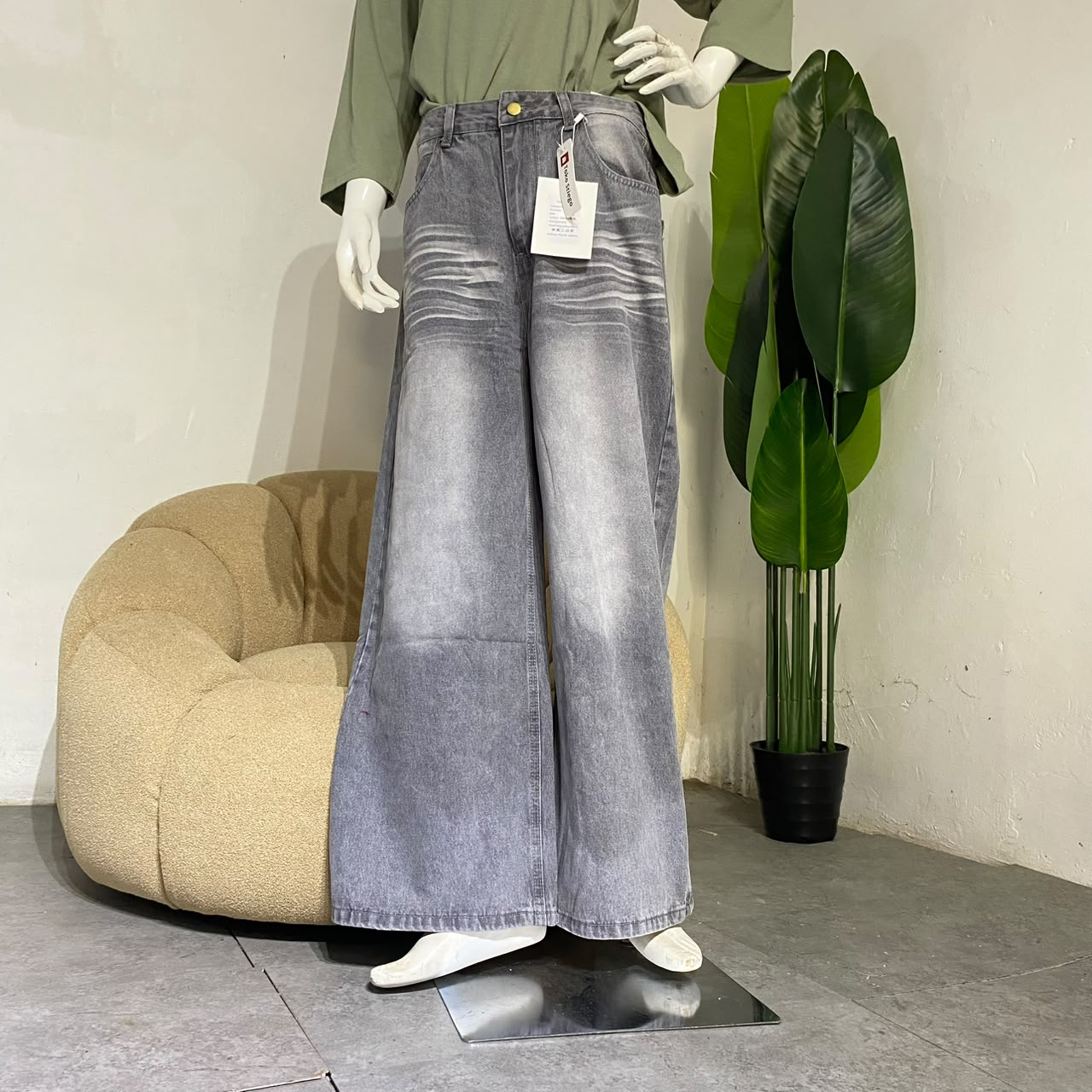 Lulu jens Celana Panjang jeans Wanita abu abu