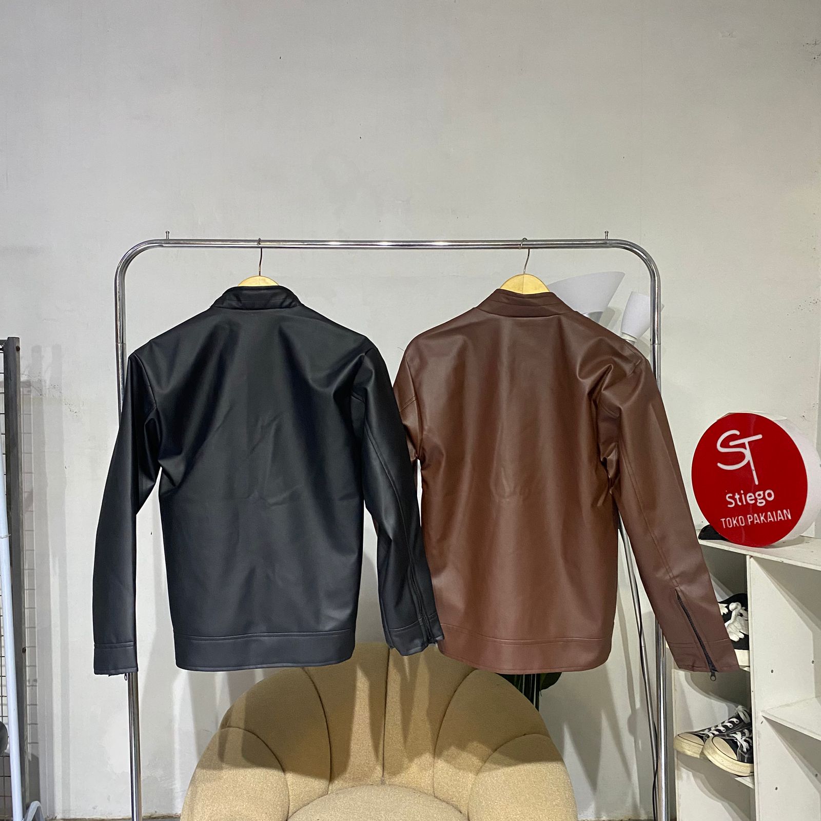 jaket semi kulit pria XL-XXL
