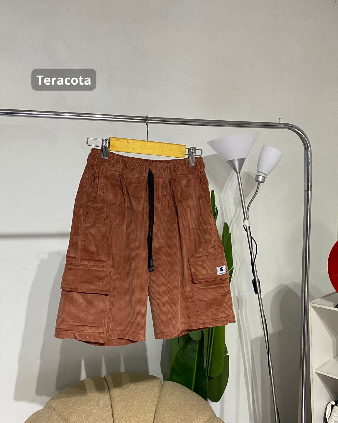 Stiego Celana Pendek Cargo Carduroy