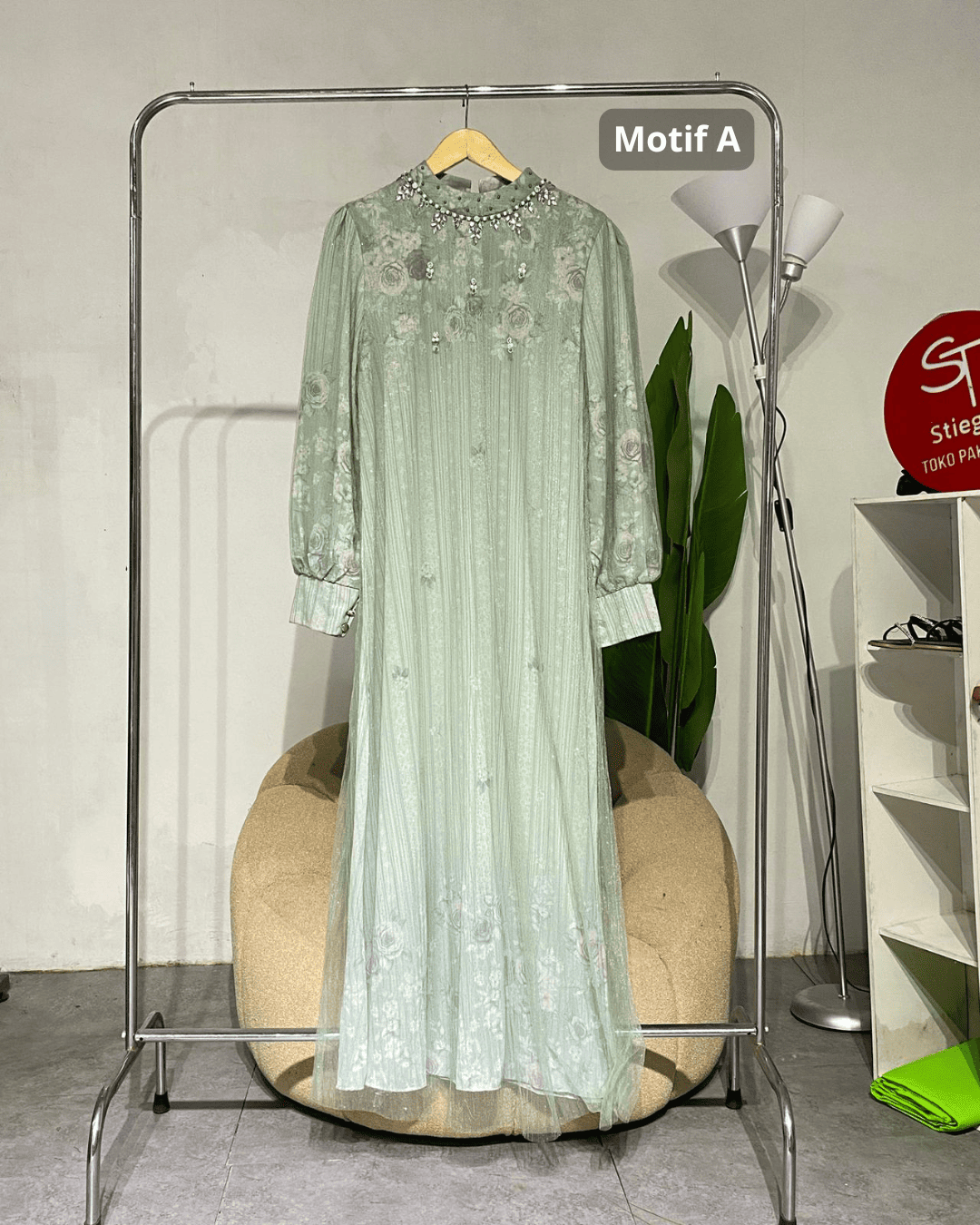 Gamis Wanita mawah  ceruty dres 01